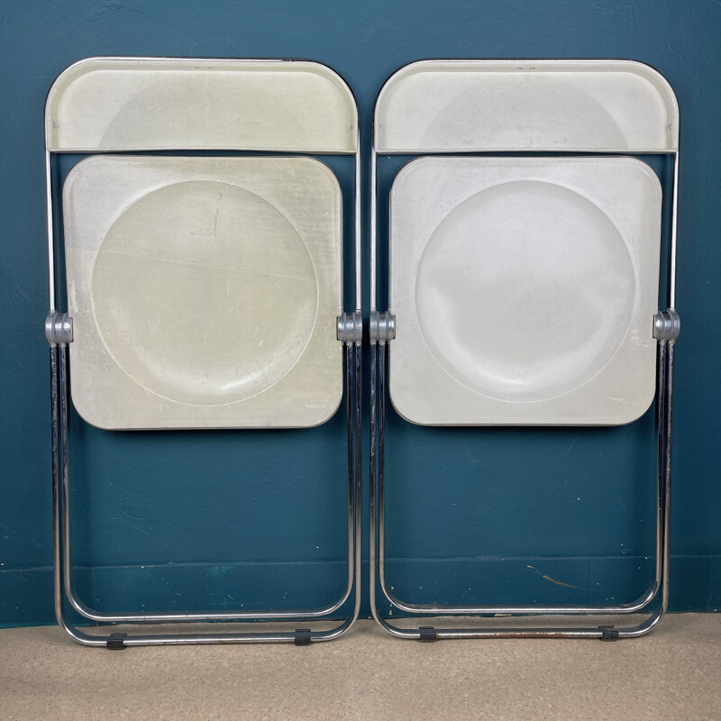 Pair of vintage folding chairs by Giancarlo Piretti for Castelli, Italy 1970