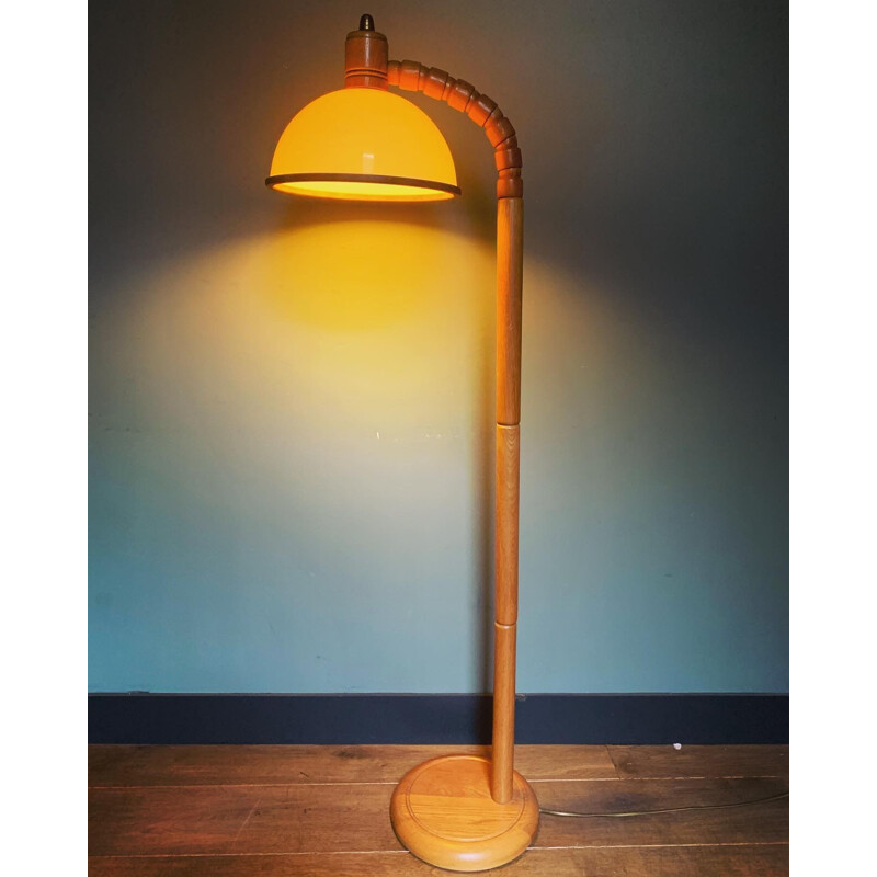 Vintage teakhouten vloerlamp, 1970