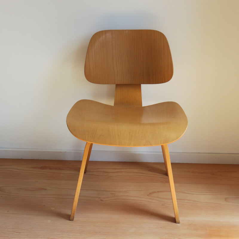 Vintage single Dcw dining chair by Charles Eames for Vitra, 1990s
