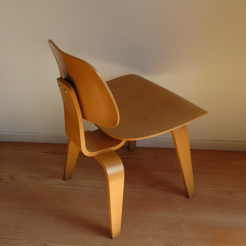 Vintage single Dcw dining chair by Charles Eames for Vitra, 1990s