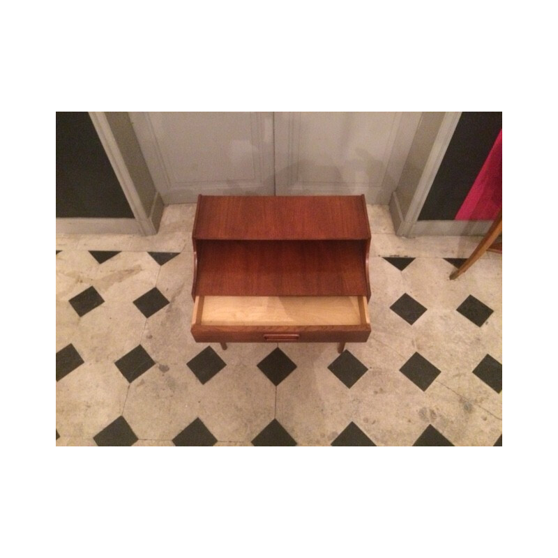 Scandinavian side table with drawer - 1970s