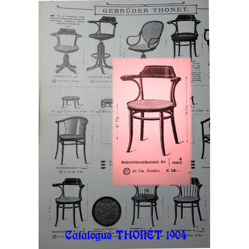 Vintage N 3 office chair by Thonet, 1905s
