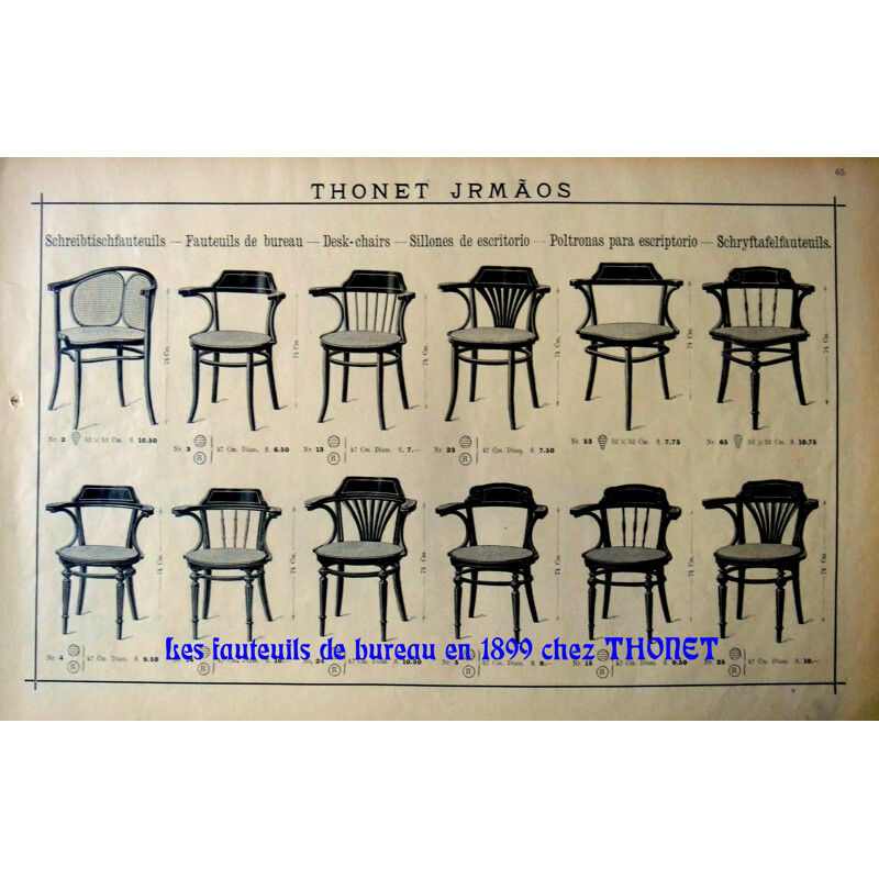 Fauteuil de bureau N 3 vintage par Thonet, 1905