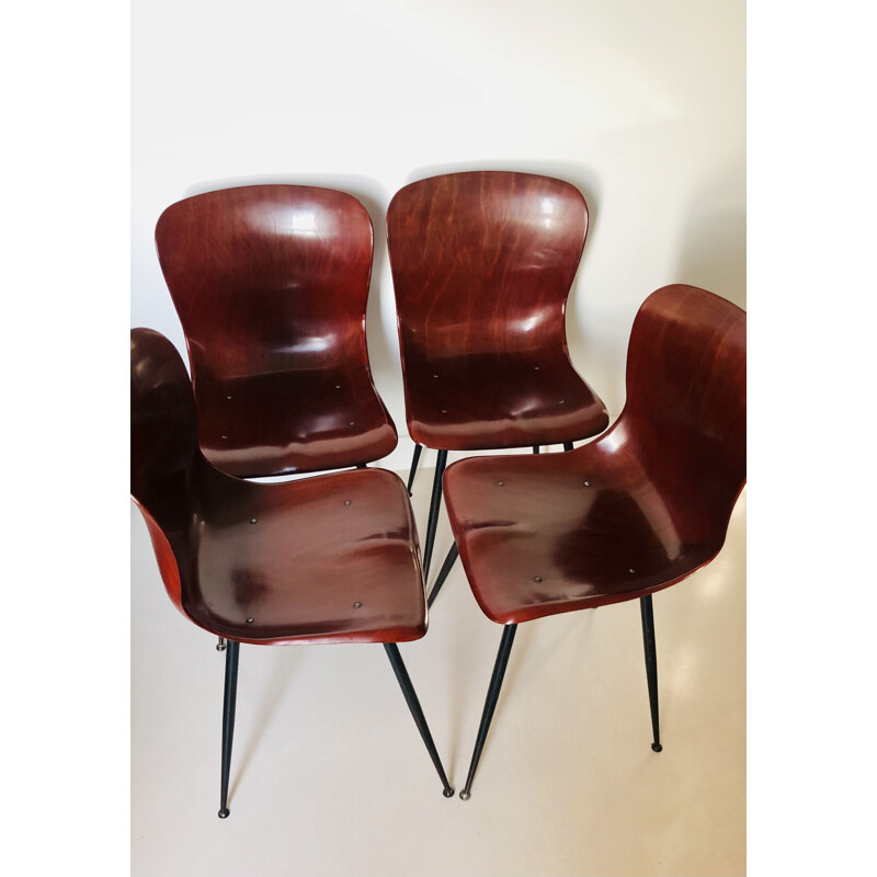 Set of 4 vintage Pagholz chairs model 1507 by Flötotto, Germany 1950s