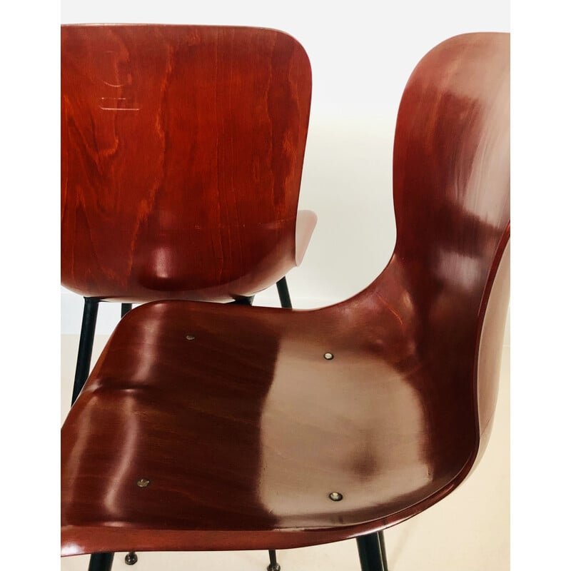 Satz von 4 Vintage Pagholz Stühlen Modell 1507 von Flötotto, Deutschland 1950