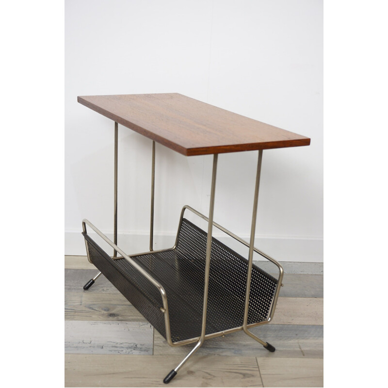 Vintage side table with magazine rack by Tjerk Reijenga for Pilastro, Netherlands 1950