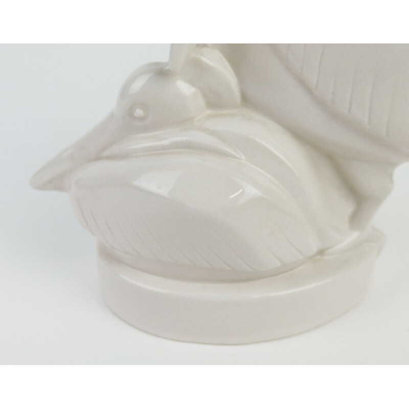 Par de pelicanos Vintage em porcelana