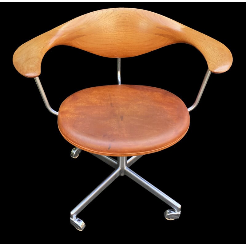 Fauteuil pivotant vintage Jh 502 par Hans Wegner pour Johannes Hansen