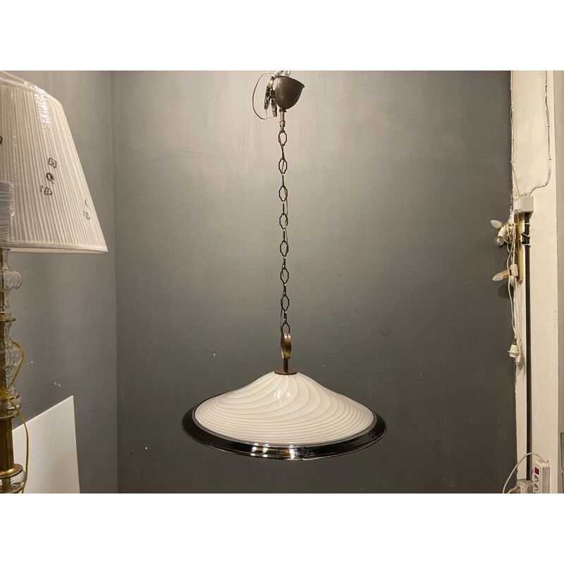 Vintage murano glazen hanglamp van Paolo Venini, Italië
