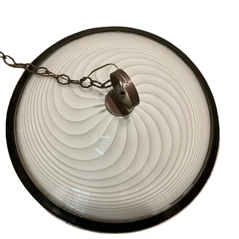 Lámpara de suspensión vintage de cristal de murano de Paolo Venini, Italia