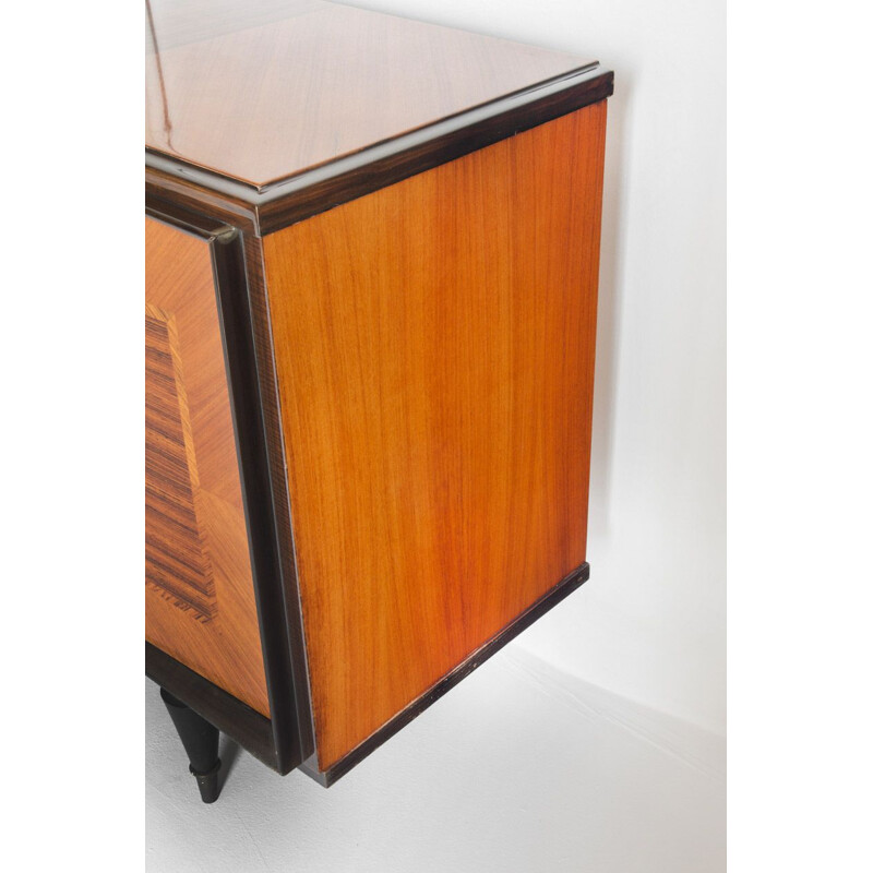 Vintage sideboard with elaborate marquetry work, France 1960