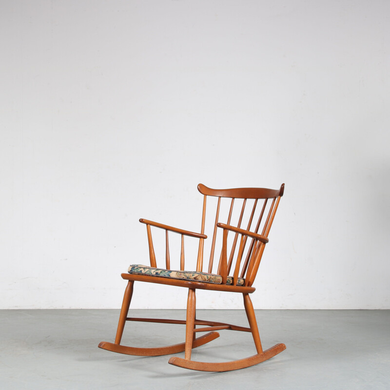Vintage rocking chair by Borge Mogensen for Fdb Mobler, Denmark 1950s