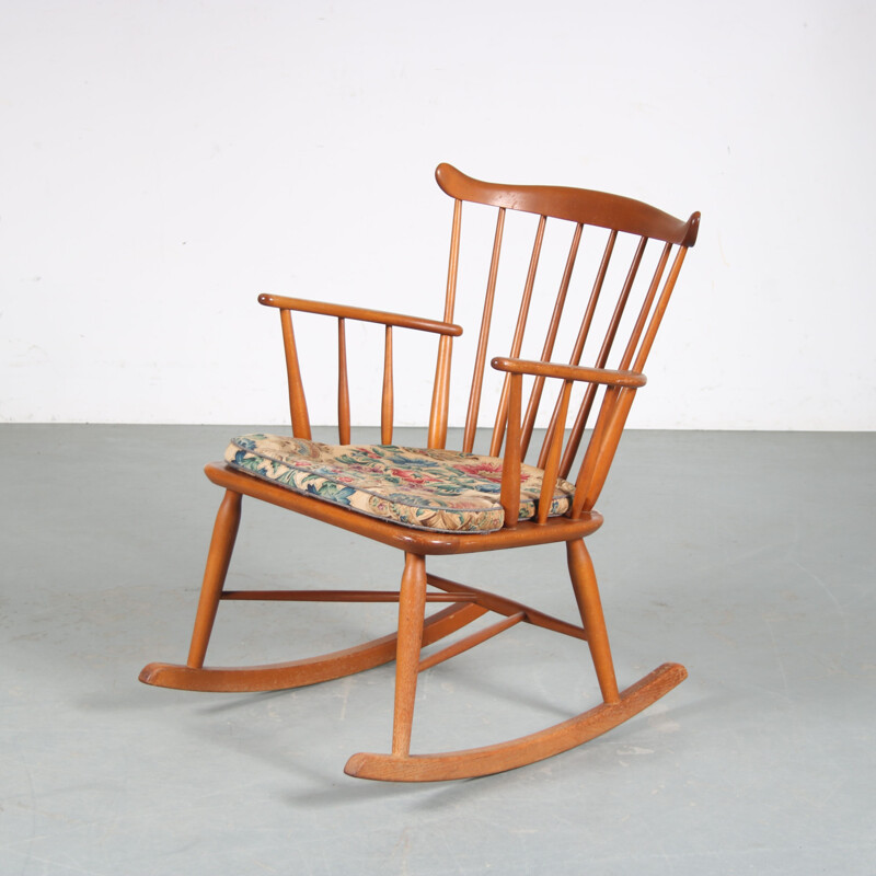 Vintage rocking chair by Borge Mogensen for Fdb Mobler, Denmark 1950s