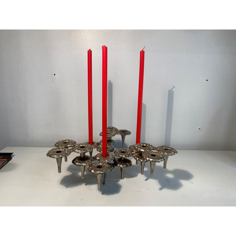 Set of 7 vintage modular candlesticks, Germany 1970
