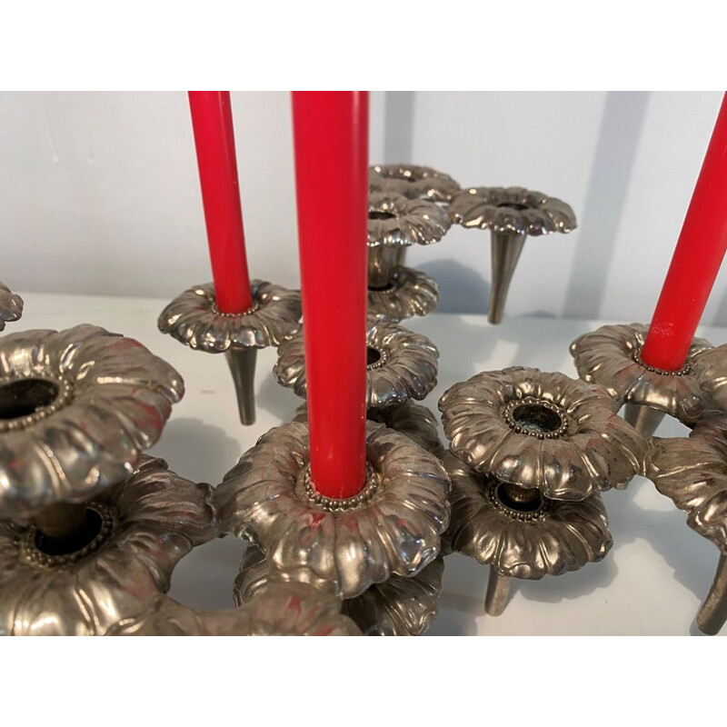 Set of 7 vintage modular candlesticks, Germany 1970