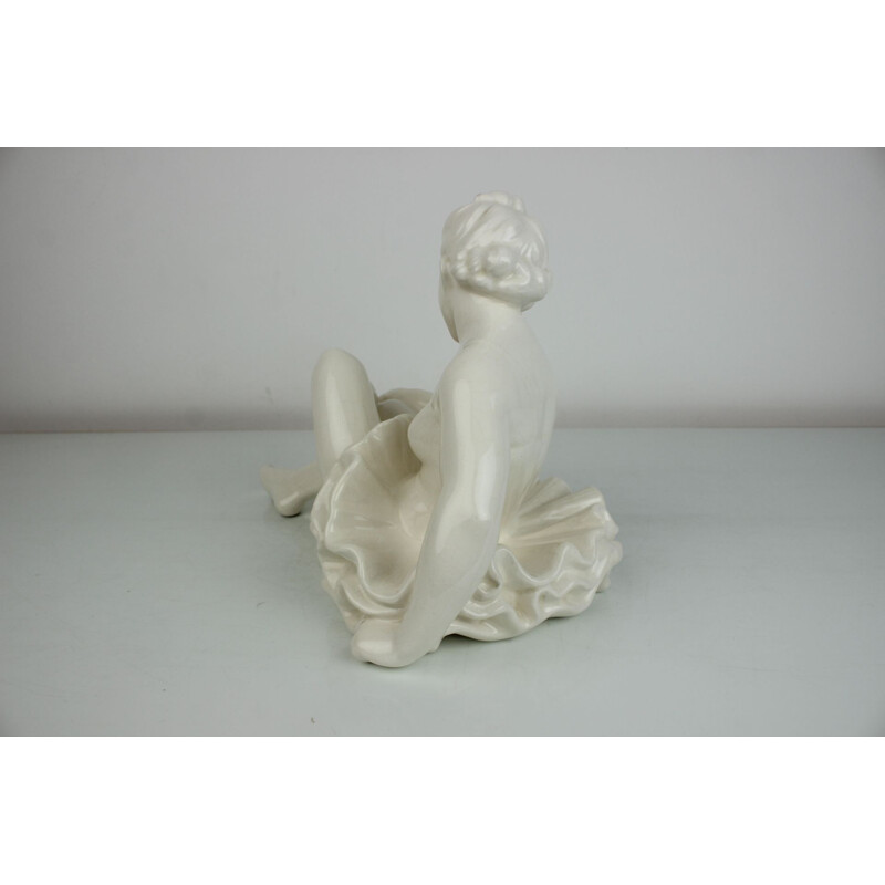 Estatua "bailarina" de porcelana vintage, Checoslovaquia 1962
