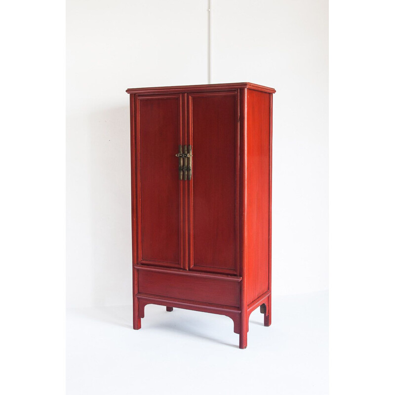Vintage cabinet with two doors in solid pine wood