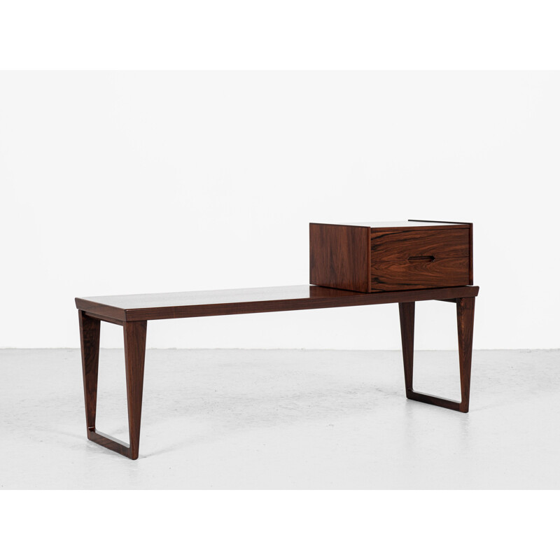 Mid century Danish bench with mirror in rosewood by Aksel Kjersgaard, 1960s