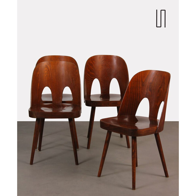 Lot de 4 chaises vintage par Oswald Haerdtl pour Ton, 1960