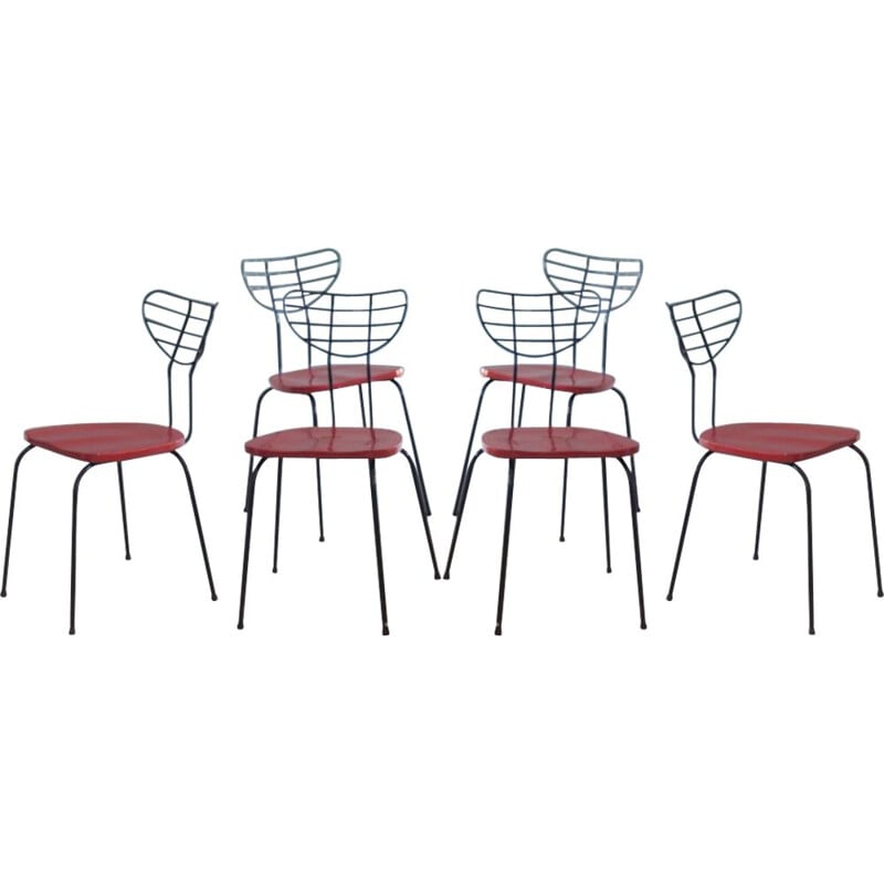 Set of 6 "Radar" Tubax chairs, Willy VAN DER MEEREN - 1950s