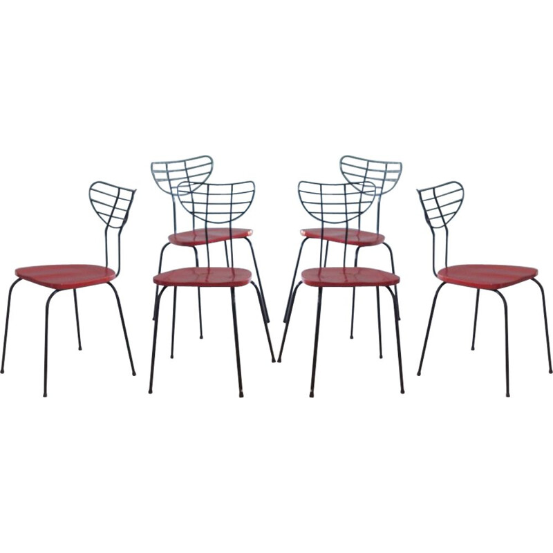 Set of 6 "Radar" Tubax chairs, Willy VAN DER MEEREN - 1950s