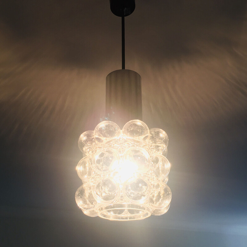 Mid-century bubble glass pendant lamp by Helena Tynell for Limburg, Germany 1960s