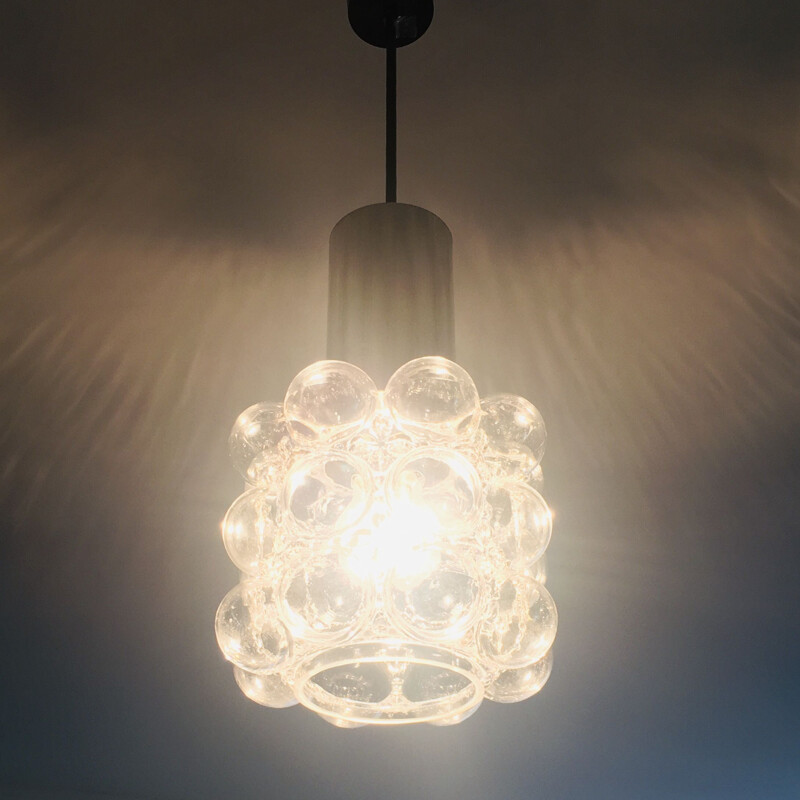 Mid-century bubble glass pendant lamp by Helena Tynell for Limburg, Germany 1960s