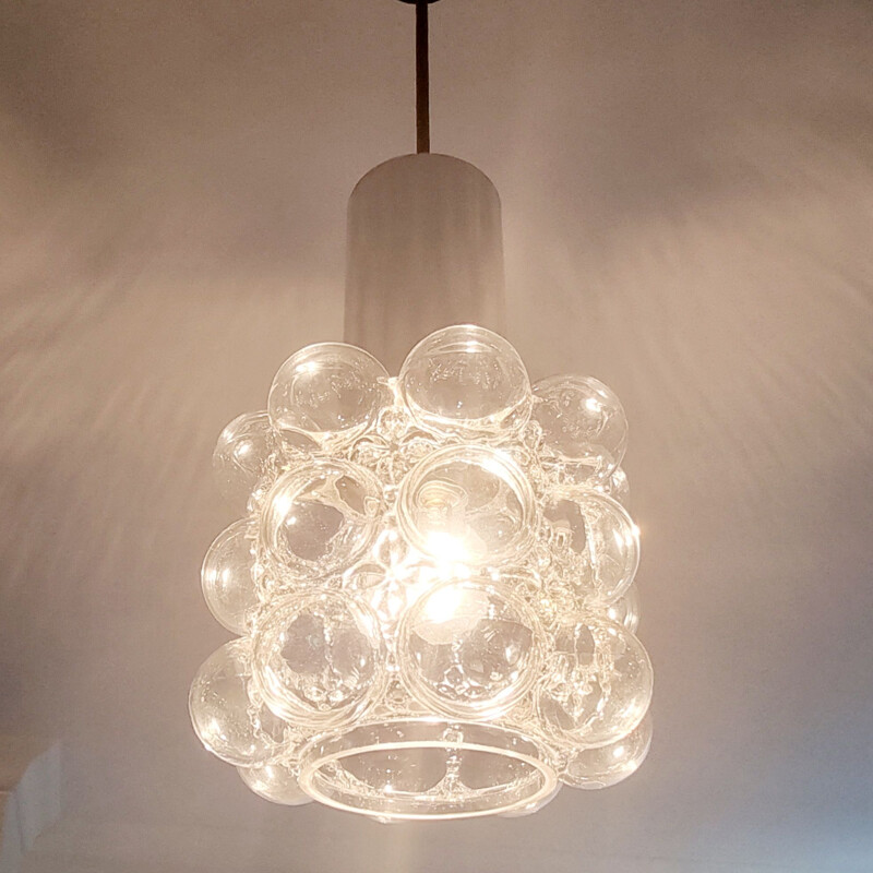 Mid-century bubble glass pendant lamp by Helena Tynell for Limburg, Germany 1960s