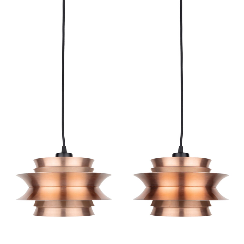 Pair of vintage pendant lamps Trava by Carl Thore for Granhaga, 1963