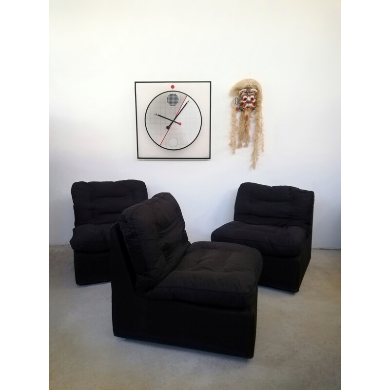 Set of 3 vintage Celesta armchairs by De Pas, Durbino & Lomazzi for Zanotta, 1980s