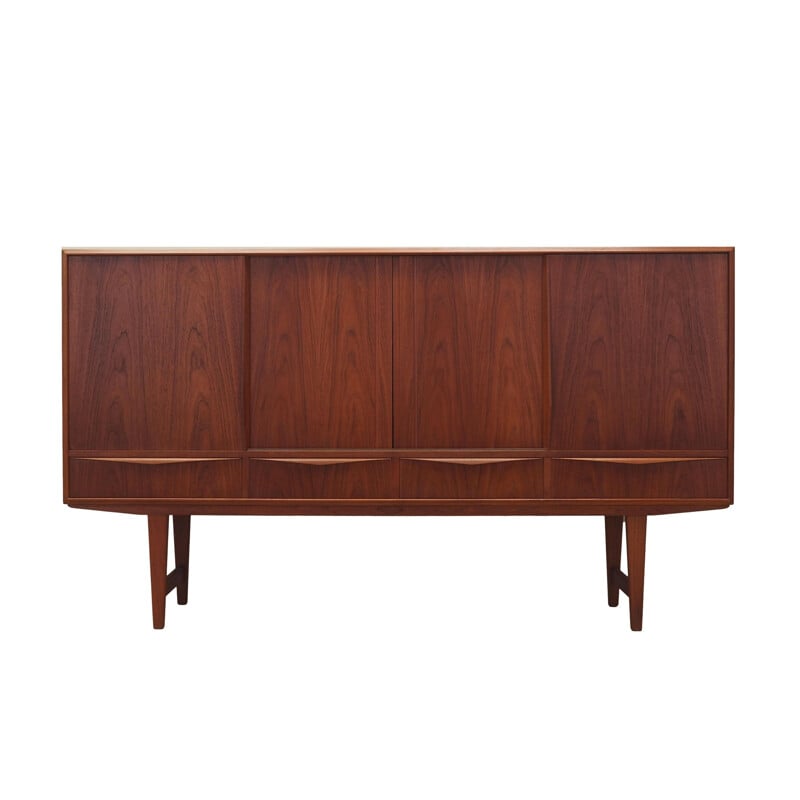 Teak vintage Danish highboard by E.W. Bach, 1960s