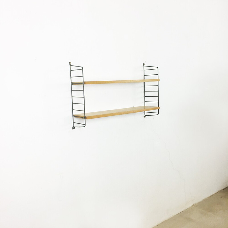 Mid century String shelving system in ash, Nisse STRINNING - 1960s