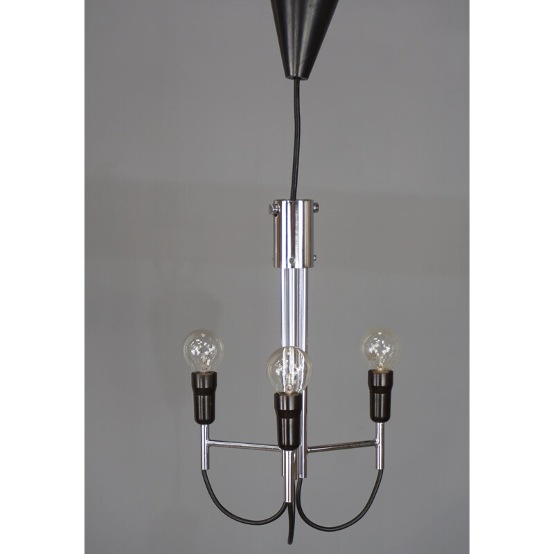 Vintage chrome-plated pendant lamp, Italy 1960