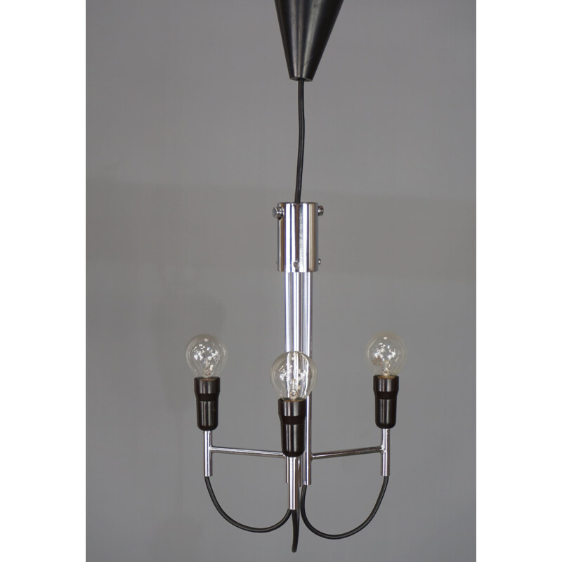 Vintage verchroomde hanglamp, Italië 1960