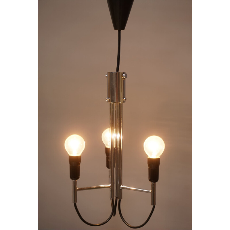 Vintage verchroomde hanglamp, Italië 1960