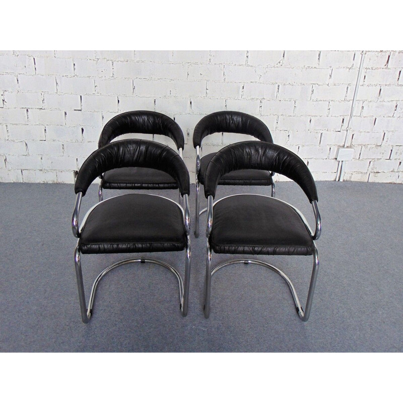 Set of 4 vintage chairs by Giotto Stopping