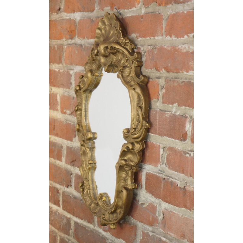 Pair of vintage rocaille mirrors in plaster