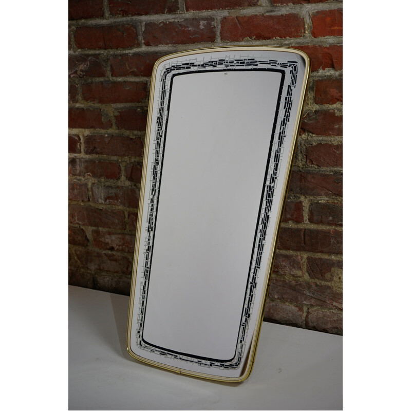 Vintage mirror and silkscreen, 1950