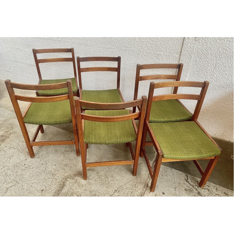 Set of 6 vintage teak wood chairs by Ulferts Tibro, Sweden 1960