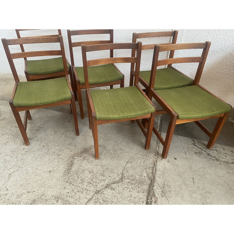 Ensemble de 6 chaises vintage en bois de teck par Ulferts Tibro, Suède 1960