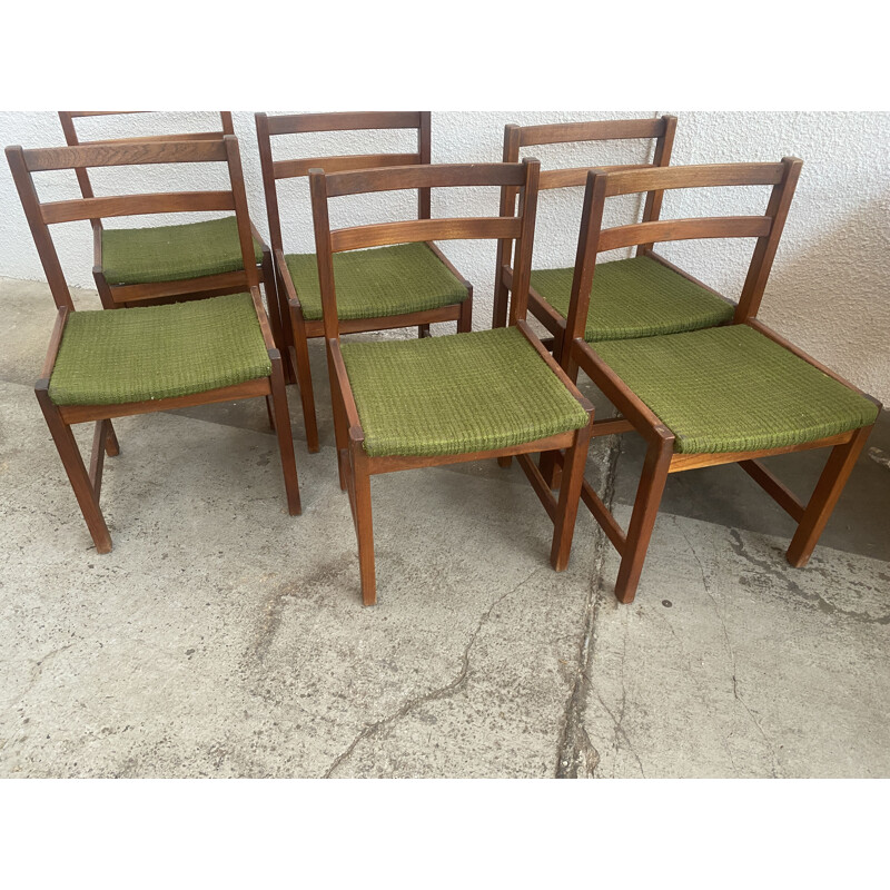 Set of 6 vintage teak wood chairs by Ulferts Tibro, Sweden 1960