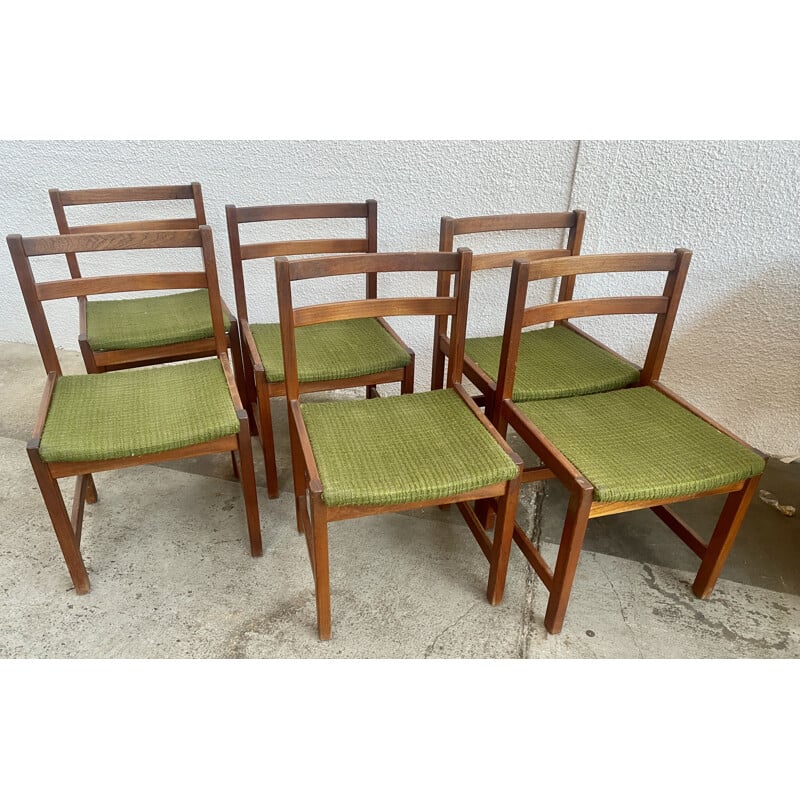 Set of 6 vintage teak wood chairs by Ulferts Tibro, Sweden 1960