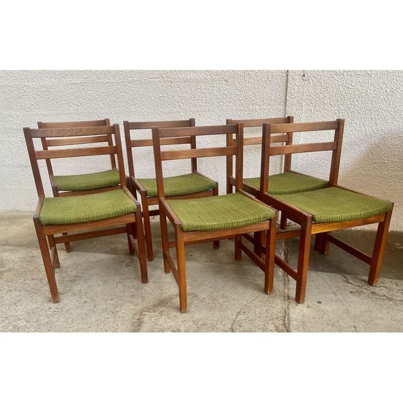 Conjunto de 6 cadeiras de madeira de teca vintage por Ulferts Tibro, Suécia 1960