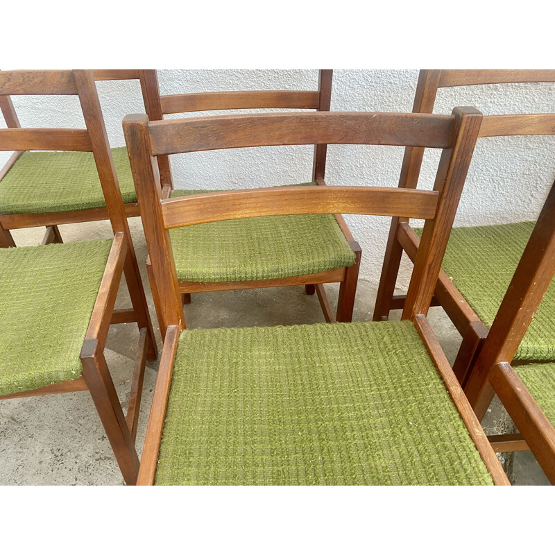 Set of 6 vintage teak wood chairs by Ulferts Tibro, Sweden 1960