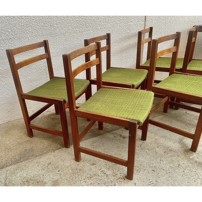 Juego de 6 sillas vintage de madera de teca de Ulferts Tibro, Suecia 1960