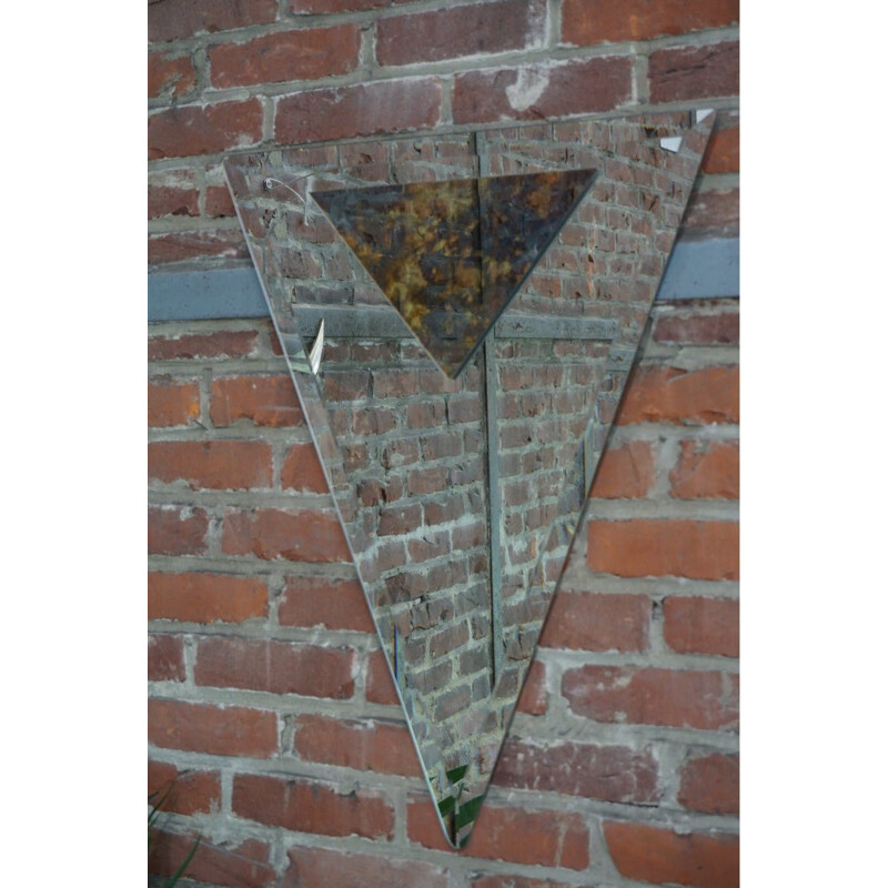 Vintage art deco bevelled and triangular mirror