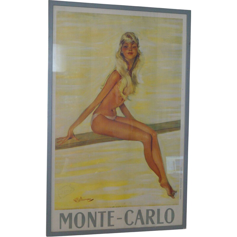 Vintage framed poster by Jean Gabriel Domergue, 1950