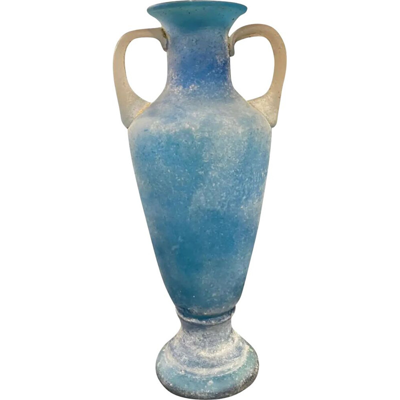 vase amphore vintage - verre bleu