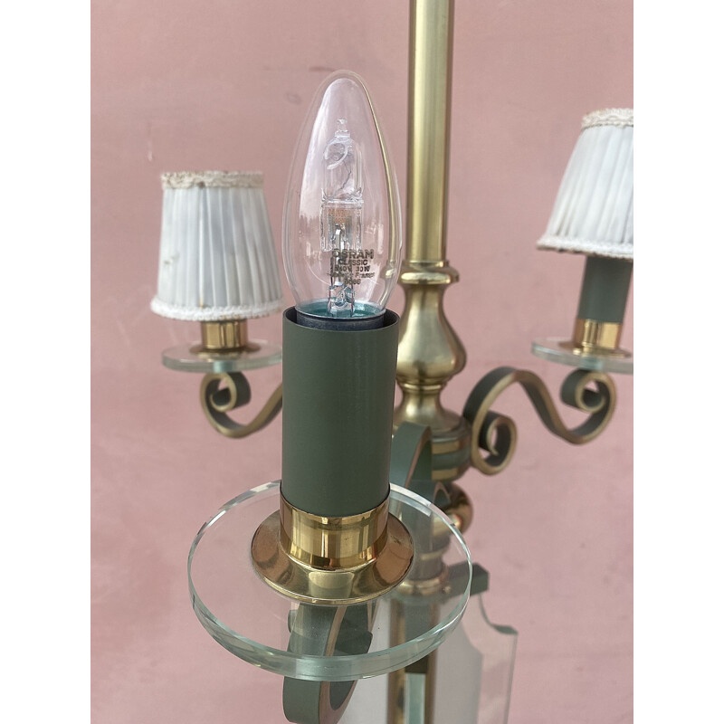 Vintage art deco koperen en bronzen vloerlamp