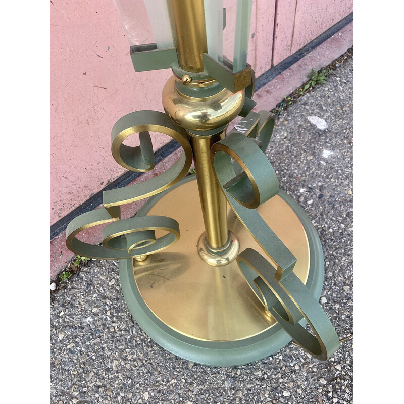 Vintage art deco brass and bronze floor lamp